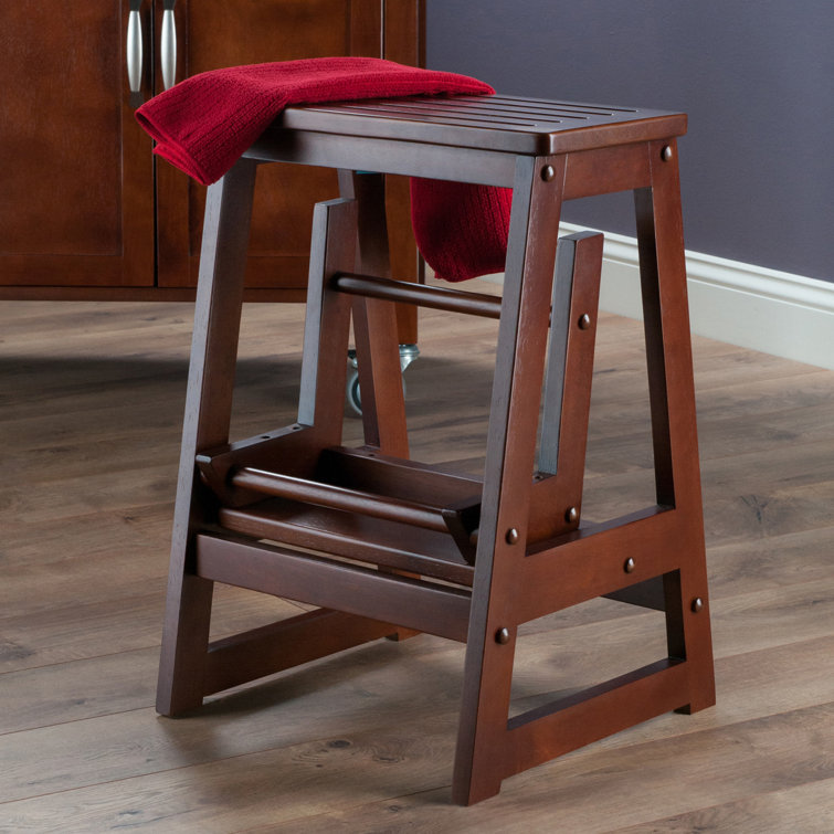 Bar stool with online folding steps